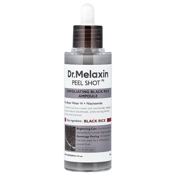 Dr.Melaxin, Peel Shot, 각질 제거 흑미 앰플, 모든 피부용, 80ml(2.7fl oz)
