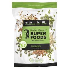 Dr. Murray's, Super Foods, 3 Seed ( Pumpkin, Flax, Sunflower ) Vegan Protein Powder, Unflavored, 16 oz (453.5 g)