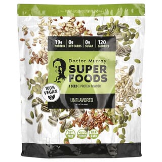 Dr. Murray's, Superalimentos, Proteína de 3 semillas en polvo, Sin sabor, 908 g (2 lb)