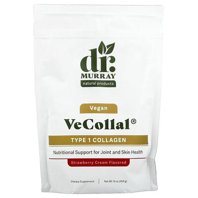 Dr. Murray's, VeCollal®, Vegan Type 1 Collagen, Strawberry Cream, 16 oz (454 g)