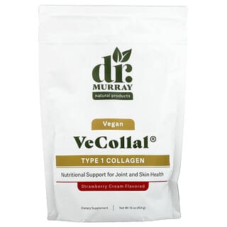 Dr. Murray's, VeCollal®, Colágeno de tipo 1 vegano, Crema de fresa, 454 g (16 oz)