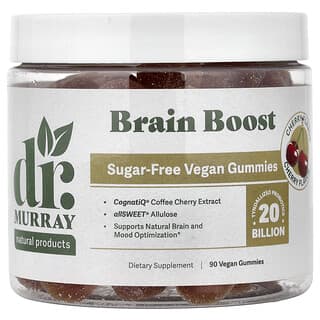 Dr. Murray's, Brain Boost-vingummi, kirsebær, 90 veganske gummier