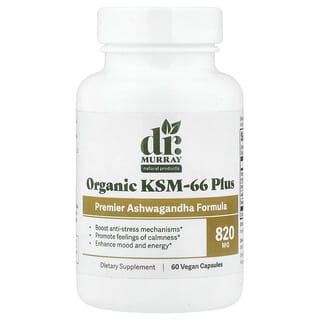 Dr. Murray's, Organic KSM-66 Plus, 60 веганських капсул