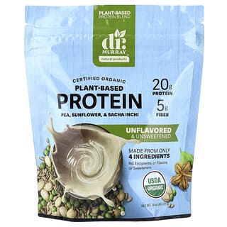 Dr. Murray's, Proteína de origen vegetal orgánica, Sin sabor, 453,59 g (16 oz)
