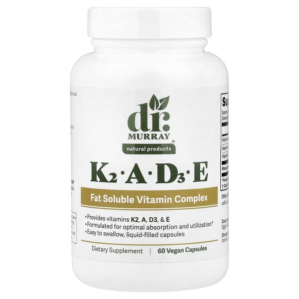 Dr. Murray's, K2, A, D3, E, 60 Vegan Capsules