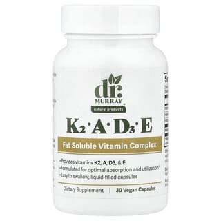 Dr. Murray's, K2, A, D3, E, 30 Vegan Capsules
