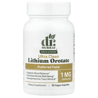Dr. Murray's, Orotato de litio, 1 mg, 90 cápsulas veganas