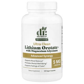 Dr. Murray's, Orotato de litio y más con glicinato de magnesio, 120 cápsulas veganas