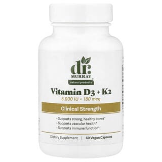 Dr. Murray's, Vitamin D3 + K2, 60 Vegan Capsules