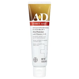 A+D, Pomada Multiuso de Primeiros Socorros, Protetor da Pele com Vitaminas A + D, 42,5 g (1,5 oz)