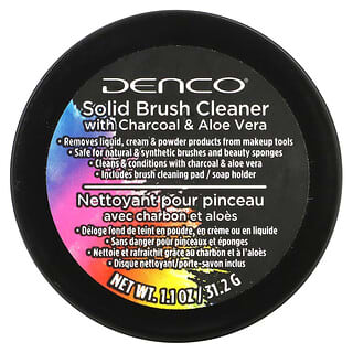 Denco, Solid Brush Cleaner with Charcoal & Aloe Vera, 1.1 oz (31.2 g)