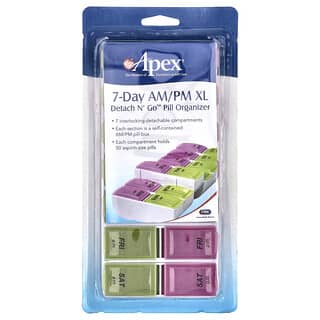 Apex, 7-Day AM/PM XL, Detach N' Go™ Pill Organizer, 1 Pill Organizer