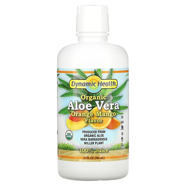 Dynamic Health Laboratories, オーガニックアロエベラ、オレンジマンゴー風味、946ml（32液量オンス）