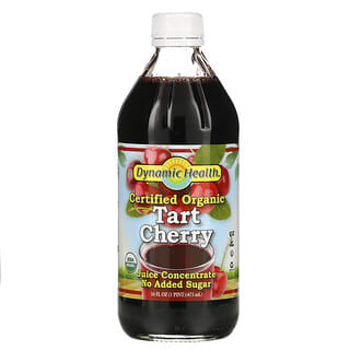 Dynamic Health  Laboratories, Сертифицированный органический продукт Tart Cherry, 100-процентный концентрированный сок, неподслащенный, 473 мл (16 жидких унций)