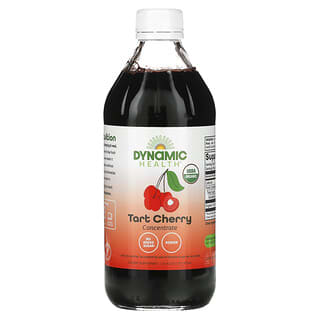 Dynamic Health, Сертифицированный органический продукт Tart Cherry, 100-процентный концентрированный сок, неподслащенный, 473 мл (16 жидких унций)