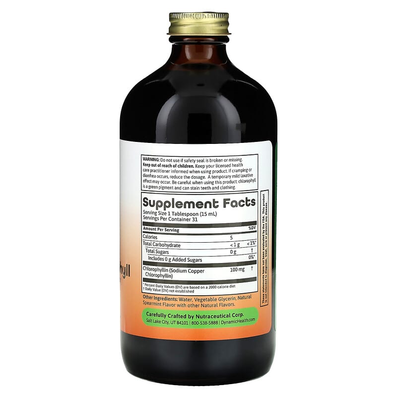 Chlorophylle liquide, Menthe verte naturelle, 473 ml