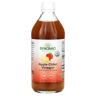 Dynamic Health, Vinagre de sidra de manzana crudo con el cultivo madre y miel, 473 ml (16 oz. líq.)