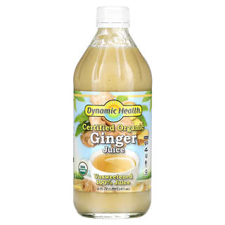 Dynamic Health  Laboratories, Certified Organic Ginger 100% Juice, Unsweetened, 16 fl oz (473 ml)