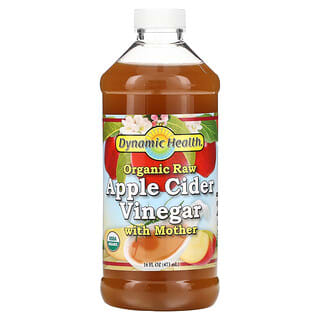 Dynamic Health  Laboratories, Vinagre de sidra de manzana orgánico y crudo con el cultivo madre, 473 ml (16 oz. líq.)