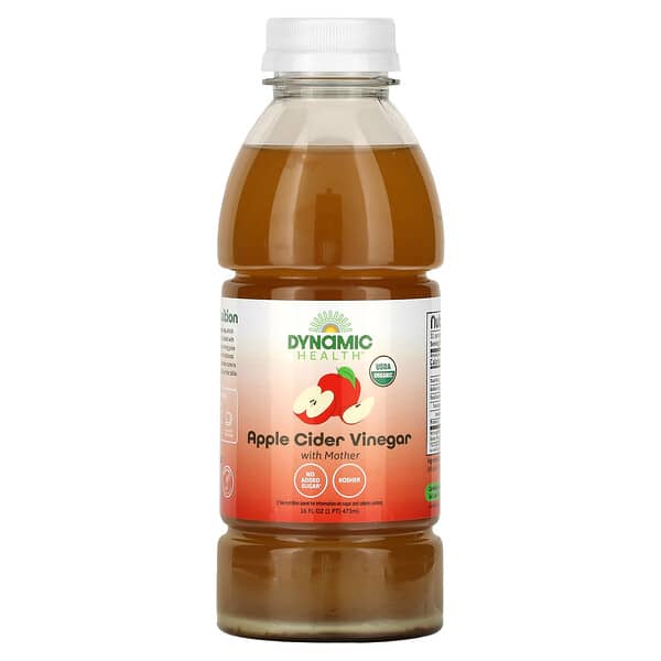 Dynamic Health, Vinaigre de cidre brut de pomme biologique avec mère, 473 ml