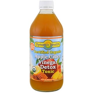 Dynamic Health  Laboratories, Certified Organic Apple Cider Vinegar Detox Tonic, 16 fl oz (473 ml)