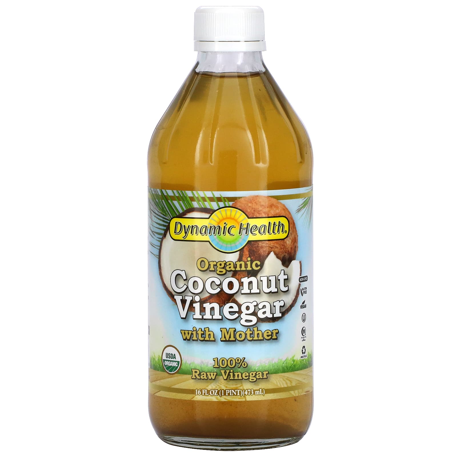 Dynamic Health, Organic Coconut Vinegar with Mother, 16 fl oz (473 ml)