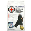 Cotton Open-Finger Arthritis Gloves & Handbook, X-Small, Grey, 1 Pair