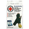 Cotton Open-Finger Arthritis Gloves & Handbook, Large, Grey, 1 Pair