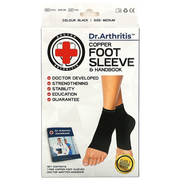 Doctor Arthritis, Copper, Foot Sleeve, Medium, 1 Sleeve