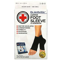Doctor Arthritis, Copper Foot Sleeve & Handbook, Small, Black, 1 Pair (Discontinued Item) 