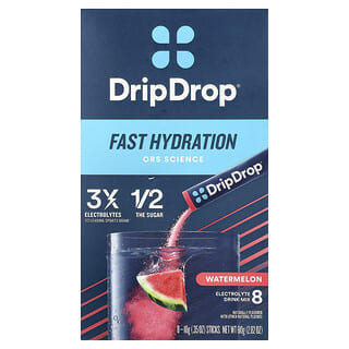 DripDrop, Electrolyte Drink Mix, Watermelon, 8 Sticks, 0.35 oz (10 g) Each