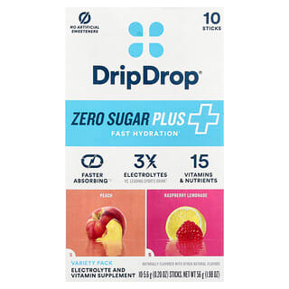 DripDrop, Смесь для приготовления напитка с электролитами и витаминами, без сахара, смесь для приготовления напитка, 10 палочек, 5,6 г (0,20 унции) каждая