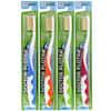 Antimicrobial Toothbrush with Flossing Bristles, Soft, 4 Adult Toothbrushes