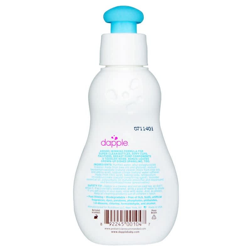 dapple Baby Bottle & Dish Liquid, Fragrance Free 3 fl oz (88.7 ml