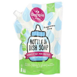 Dapple Baby, Repuesto de Jabón para botellas y lavavajillas, Sin fragancia, 1 l (33,8 oz. líq.)