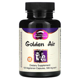 Dragon Herbs, Golden Air 潤肺，500毫克，100 粒素食膠囊
