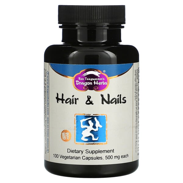 Dragon Herbs ( Ron Teeguarden ), Волосся та нігті, 500 мг, 100 вегетаріанських капсул