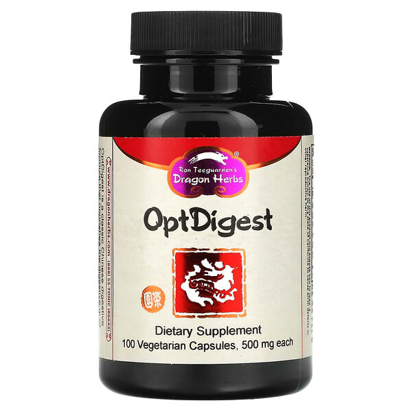 Dragon Herbs ( Ron Teeguarden ), OptDigest, 500 мг, 100 вегетарианских капсул
