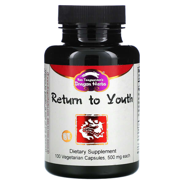 Dragon Herbs ( Ron Teeguarden ), Return to Youth, 500 mg, 100 Vegetarian Capsules