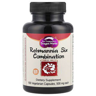 Dragon Herbs, Combinación de Rehmannia con seis componentes, 500 mg, 100 cápsulas vegetales