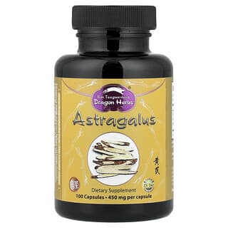 Dragon Herbs, Astragalus, 100 Capsules (450 mg per Capsule)