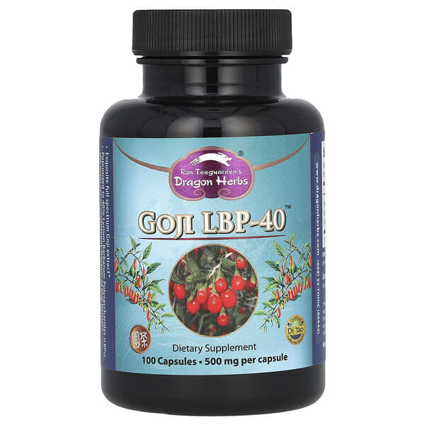 Dragon Herbs Goji LBP-40, 500 mg, 100 Vegetarian Capsules