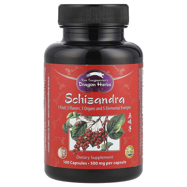 Dragon Herbs Schizandra, 500 mg, 100 Capsules