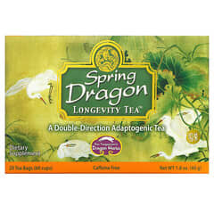 Dragon Herbs ( Ron Teeguarden ), Spring Dragon Longevity Tea, без кофеина, 20 чайных пакетиков, 1,8 унции (50 г)