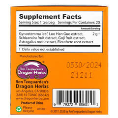 Dragon Herbs ( Ron Teeguarden ), Spring Dragon Longevity Tea, без кофеина, 20 чайных пакетиков, 1,8 унции (50 г)
