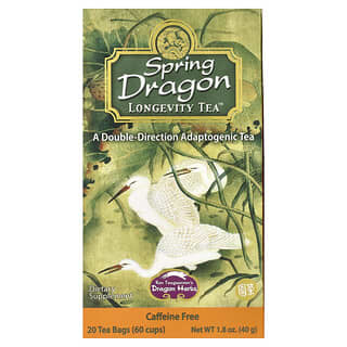 Dragon Herbs, Spring Dragon Longevity Tea, Sem Cafeína, 20 Saquinhos de Chá, 40 g (1,8 oz)