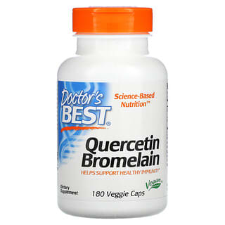 Doctor's Best, Quercétine et bromélaïne, 180 capsules végétariennes