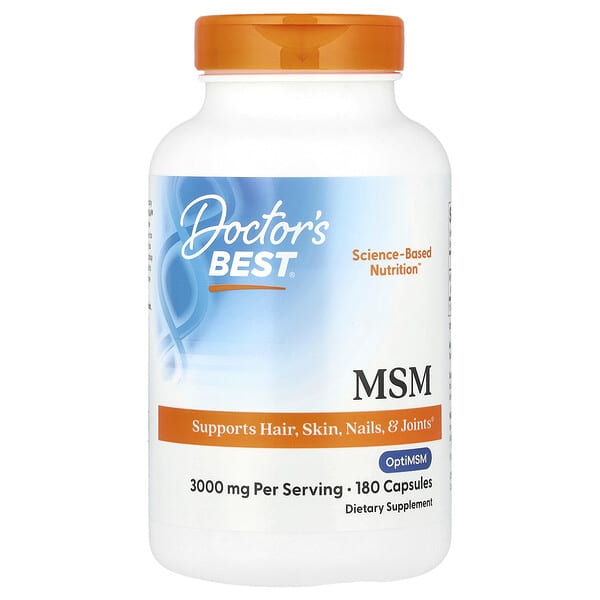 Doctor's Best, MSM，3000 毫克，180 粒膠囊（每粒膠囊 1000 毫克）