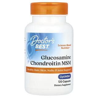 Doctor's Best, Glucosamina, condroitina y MSM con OptiMSM, 120 cápsulas vegetales