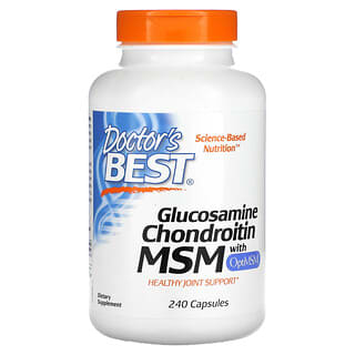 Doctor's Best, Glicosamina Chondroitin MSM com OptiMSM, 240 Cápsulas Vegetais